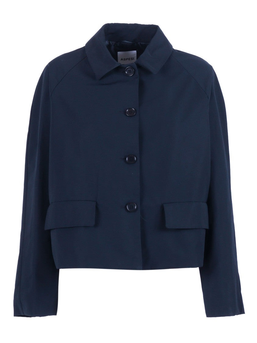 Aspesi Boxy Cropped Flap Pocket Jacket