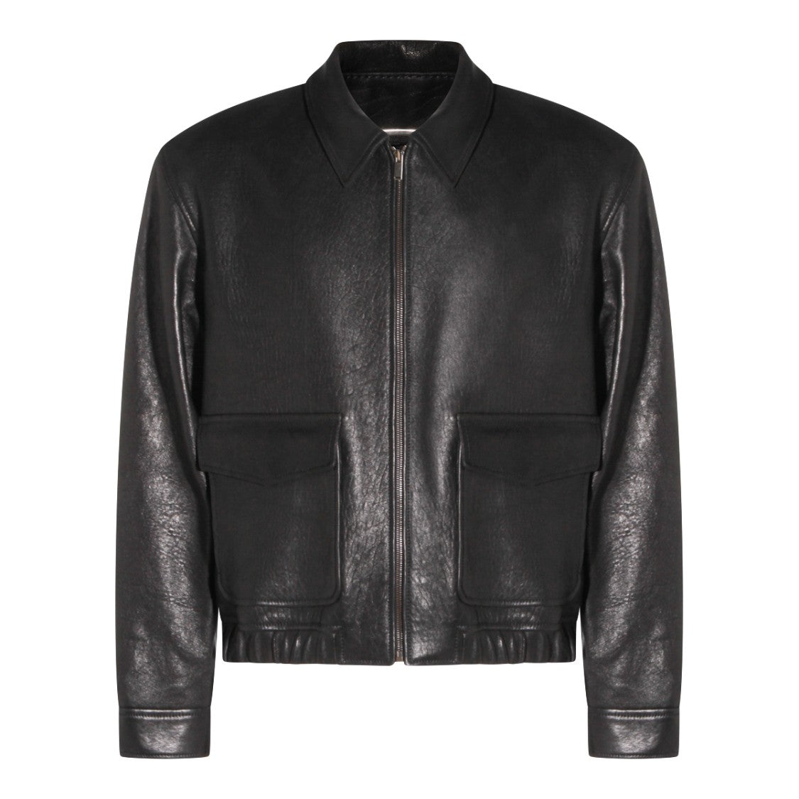 Saint Laurent Black Leather Zip Jacket