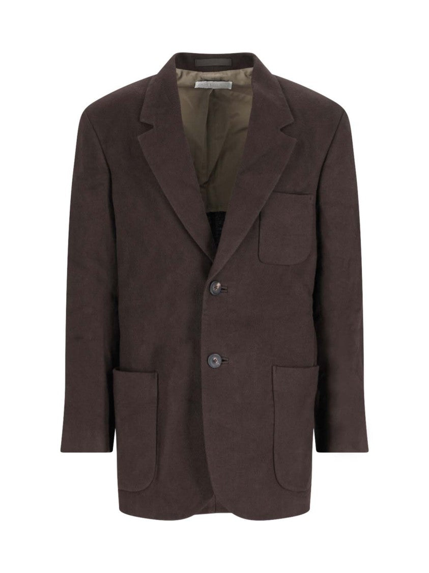 Our Legacy Linen Single Breasted Blazer, Brown, Notch Lapel