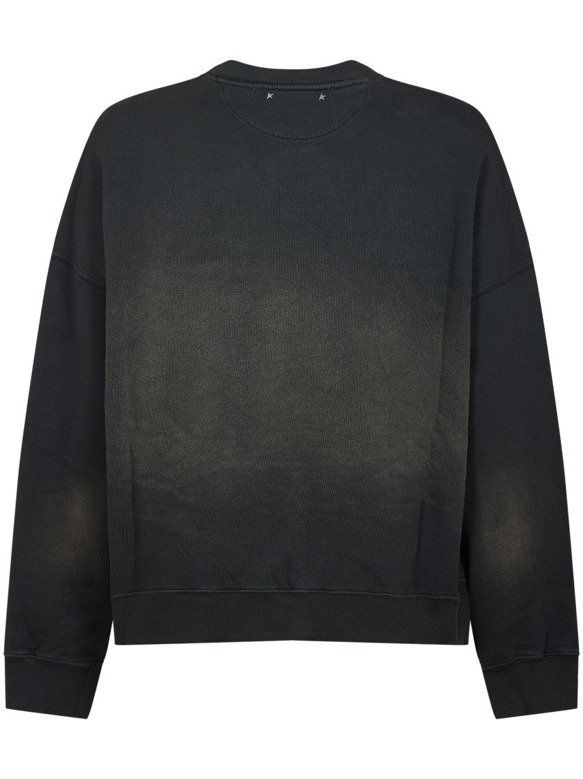 Golden Goose Unisex Crew Neck Sweater With Unique Bleaching Effect And Embroidery