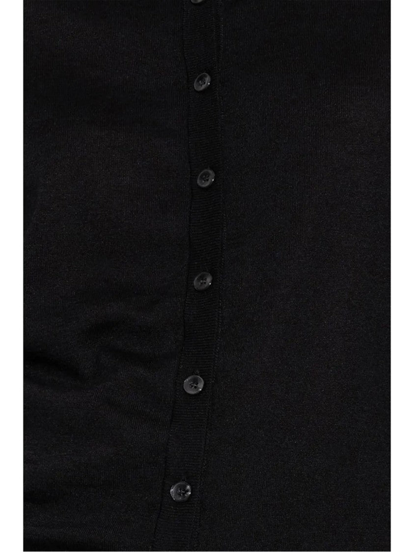 Dolce & Gabbana Black Cashmere Fitted Round Neck Cardigan