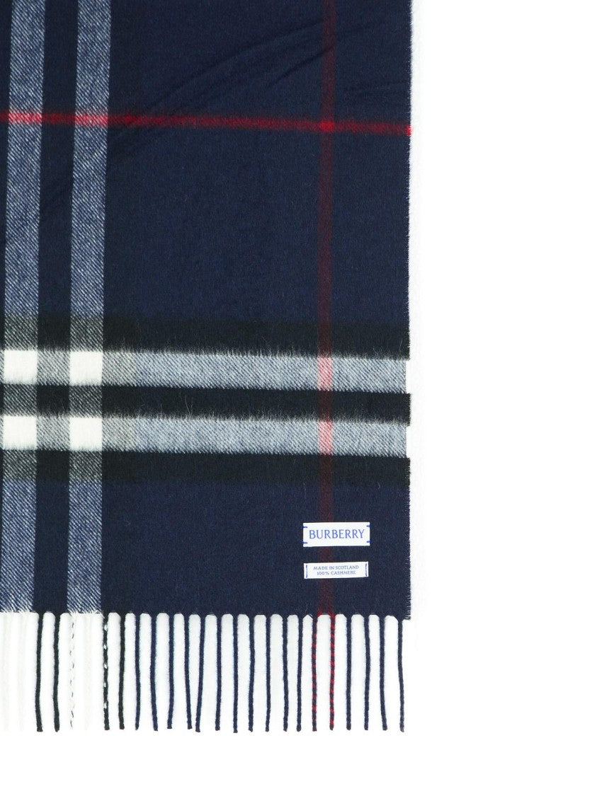 Burberry 'Mu Giant Check' Navy Cashmere Scarf
