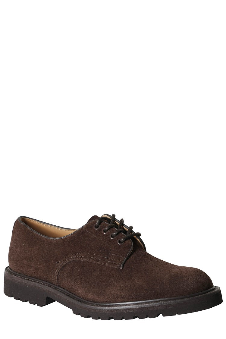 Tricker's Coffee Lace-Up Rugged Sole Daniel Suede Shoes