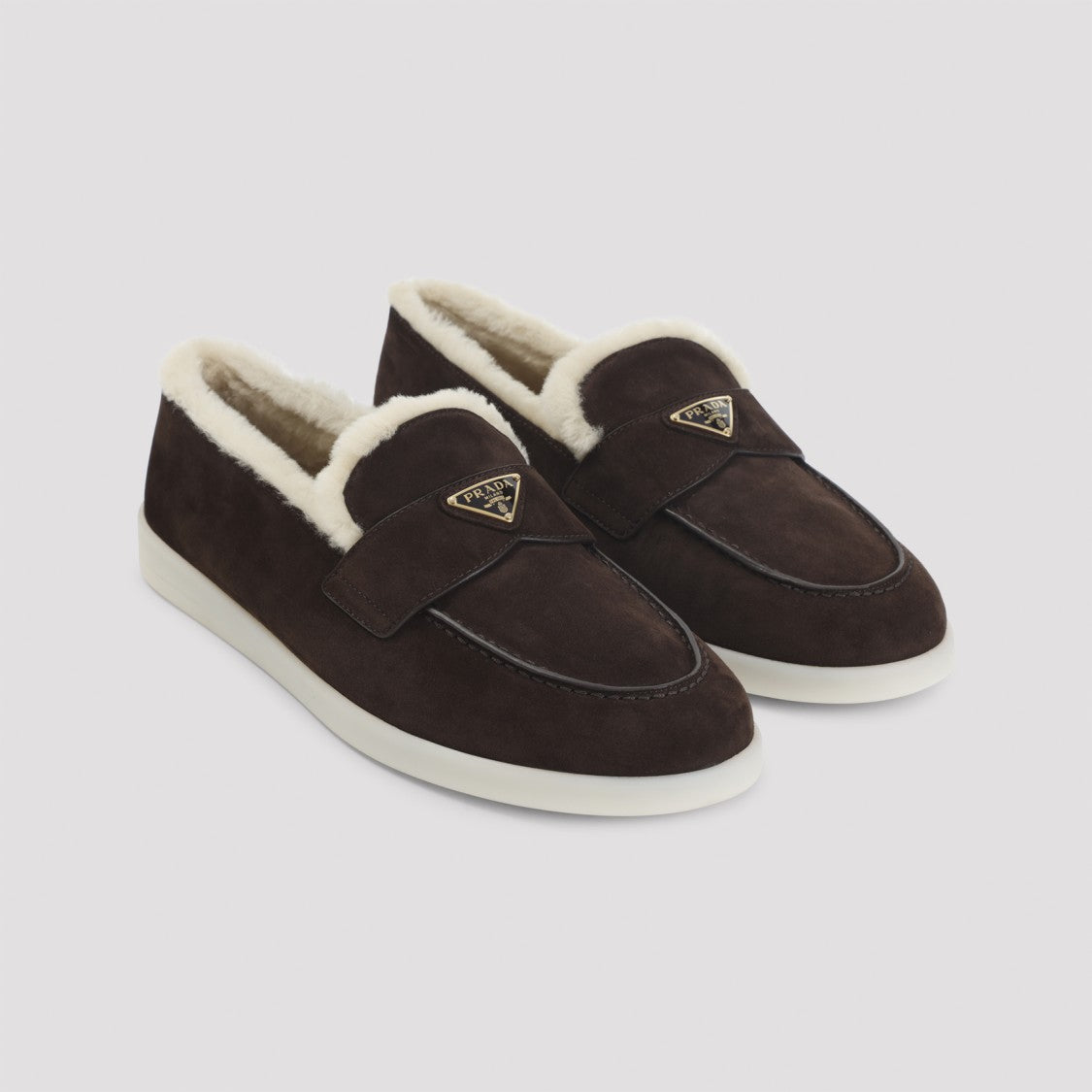 Prada Brown Calf Leather Loafers