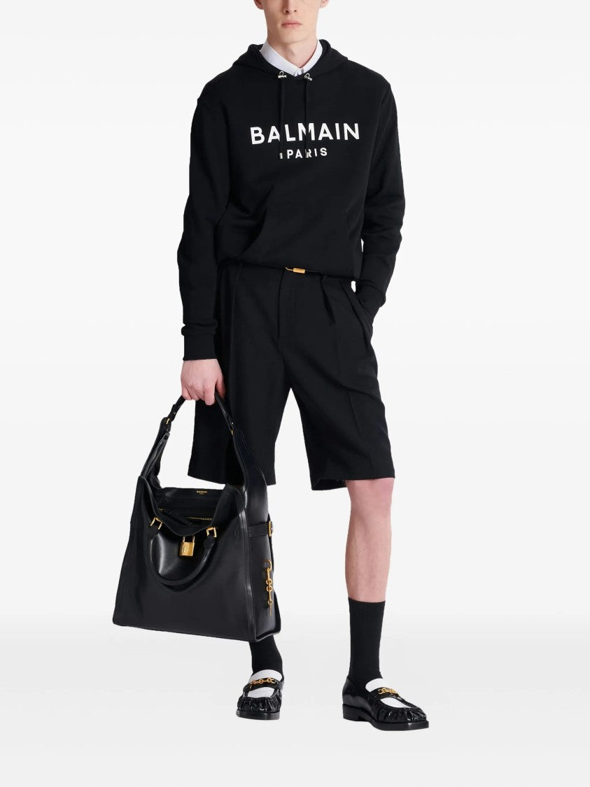 Balmain Black Classic Ls Cotton Hoodie