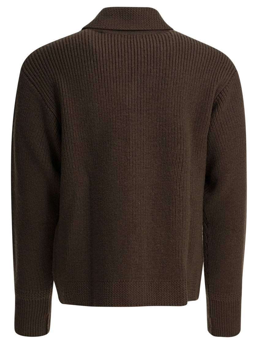 Human Made Knit Wool Cardigan With Classic Collar