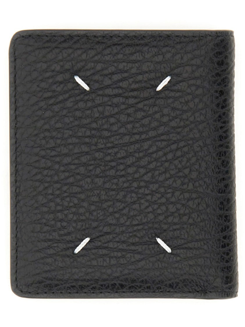 Maison Margiela Compact Bifold Textured Leather Wallet