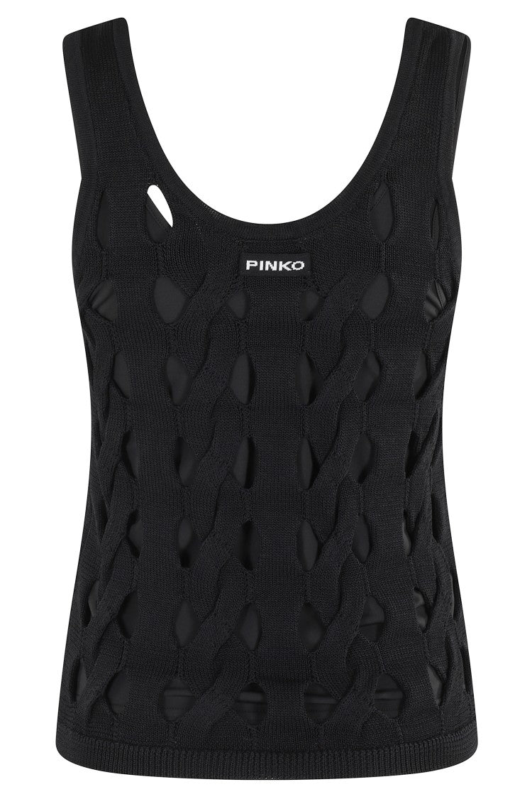 Pinko Sculpted Tank Top With Intricate Woven Design