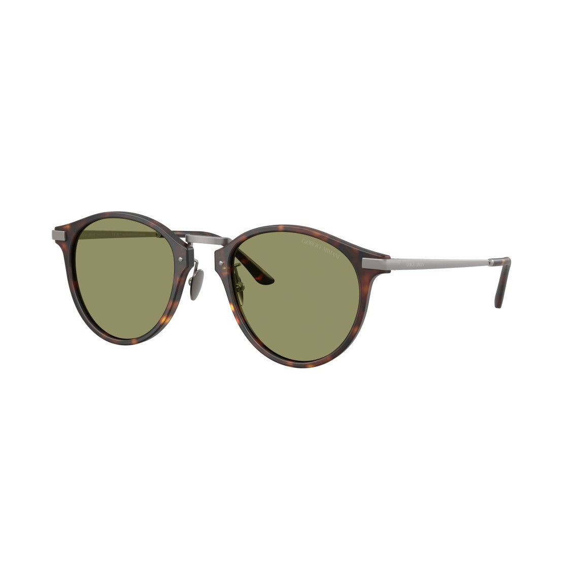 Giorgio Armani Round Tortoiseshell Acetate Sunglasses With Green-Tinted Lenses