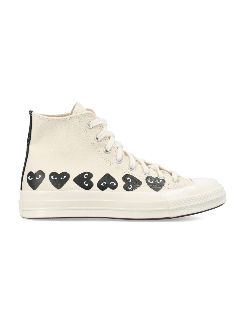 Comme Des Garçons X Converse Chuck 70 High-Top Canvas Heart Printed Sneakers