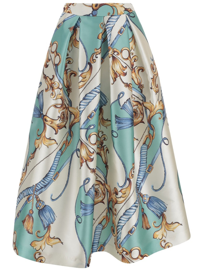 Lunatica Milano Flared Skirt With Fantasy Print