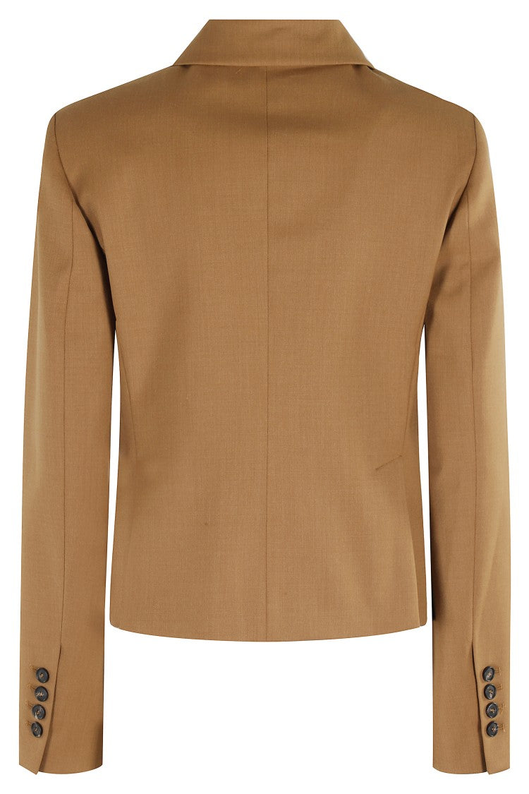 Tela Caramel Canvas Jacket With Classic Lapel