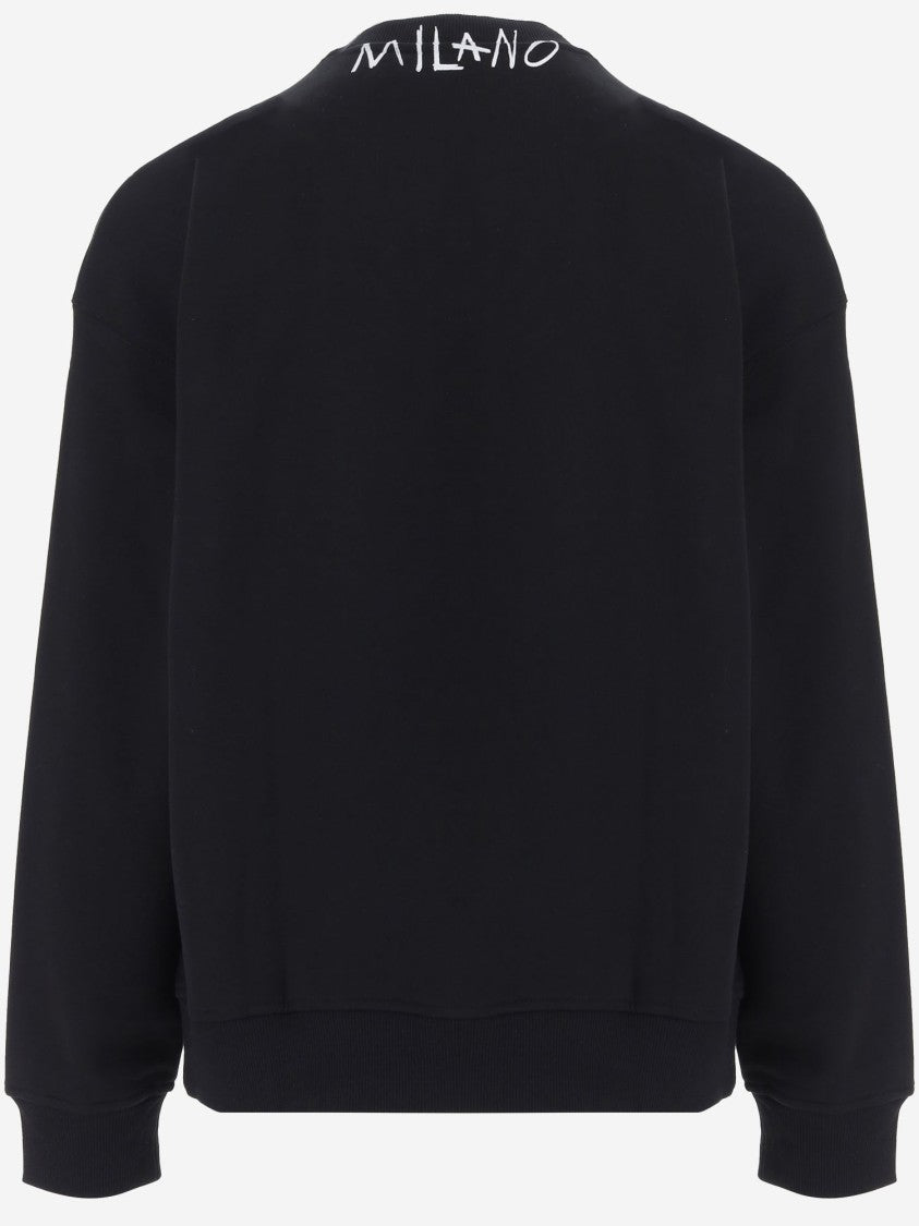 Just Cavalli Crew Neck Cotton Sweatshirt With Logo Print