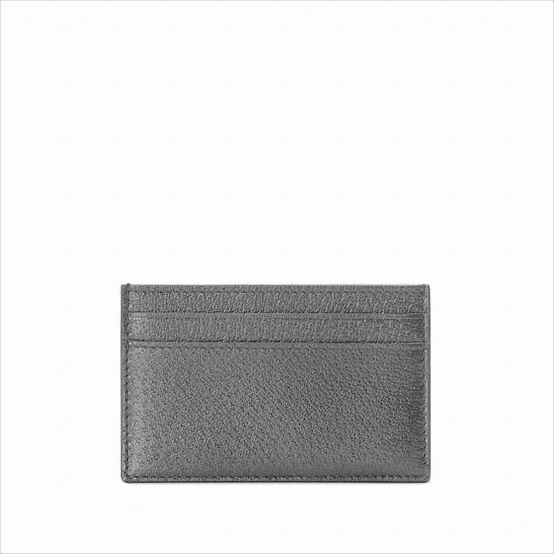 Gucci Sleek Textured Leather Card Wallet With Gold-Tone Double-G Accent