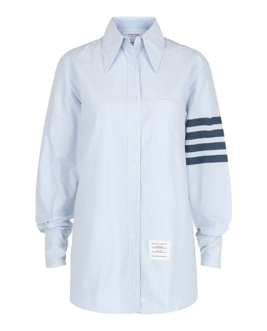 Thom Browne Striped Oxford 4-Bar Oversized Shirt