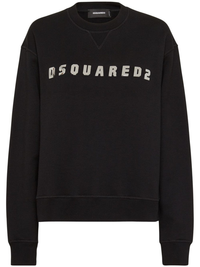 Dsquared2 Relaxed Fit Black Sweatshirts With Bold Logo