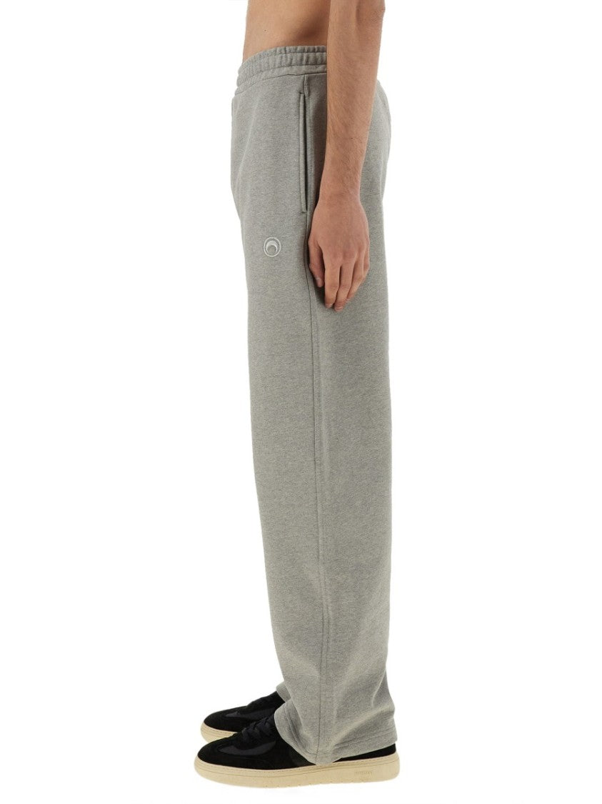 Marine Serre Relaxed-Fit Grey Track Pants With Elastic Waistband