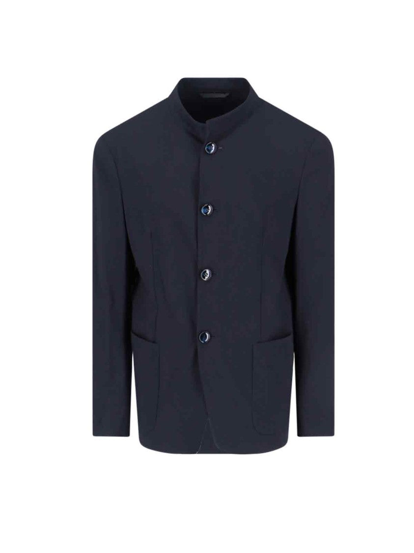 Giorgio Armani Single-Breasted Blazer – Dark Blue