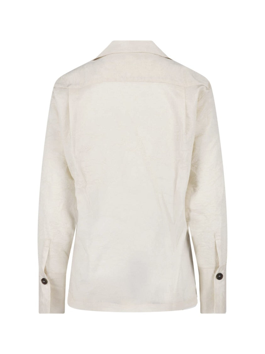 Eudon Choi White Double-Breasted Classic Lapel Shirt