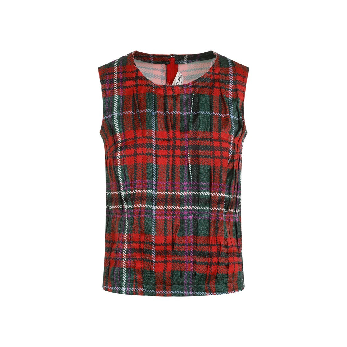 Comme Des Garçons Multicolor Tartan Pleated Top