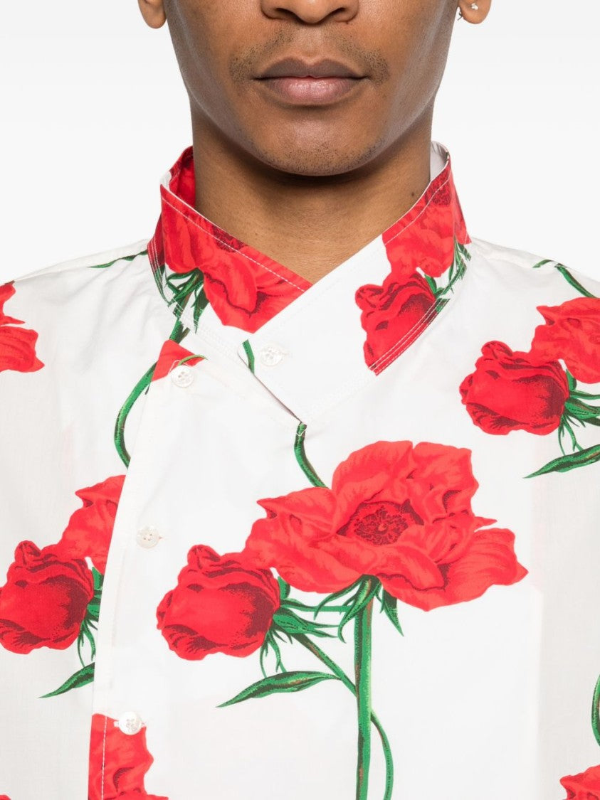 Kenzo Beige Silk And Nylon Camp Shirt