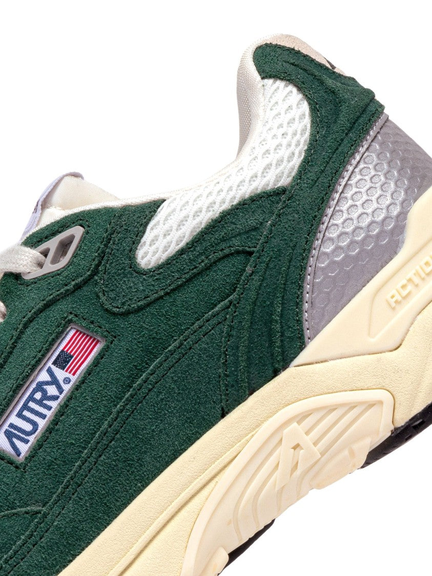 Autry Green Mesh Suede Sneakers