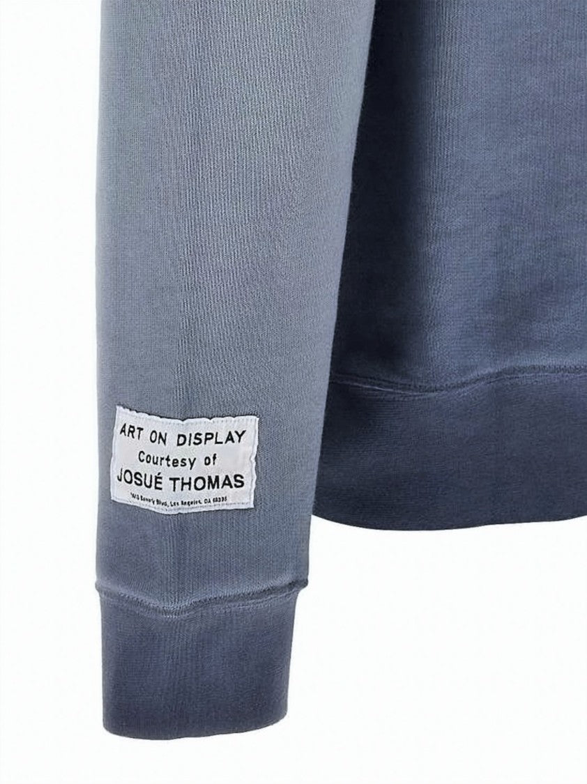 Gallery Dept. Faded Blue Gradient Long Sleeve Sweatshirt With Bold Print