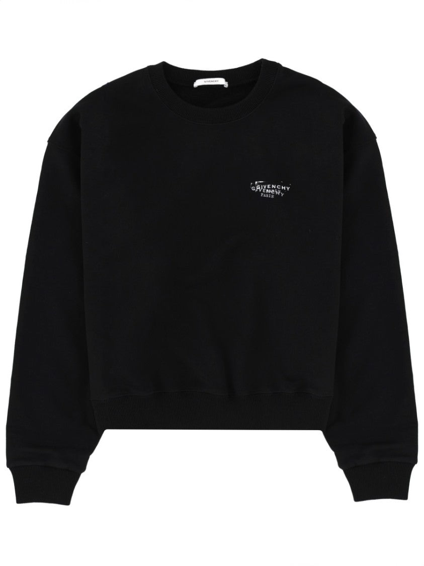 Givenchy Black Logo Printed Cotton Sweatshirt