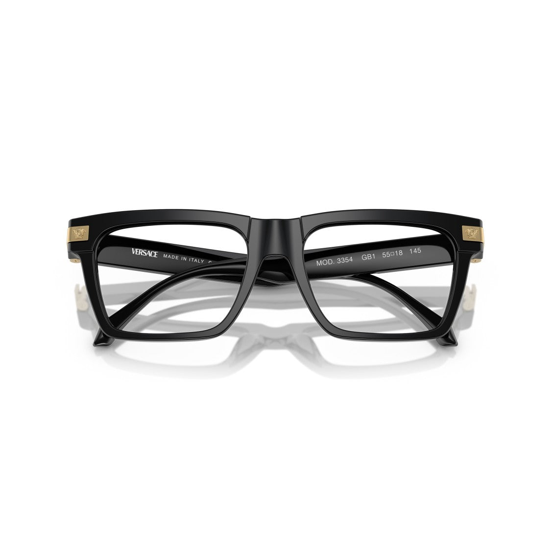 Versace 0Ve3354 Rectangular Black Acetate Eyeglasses