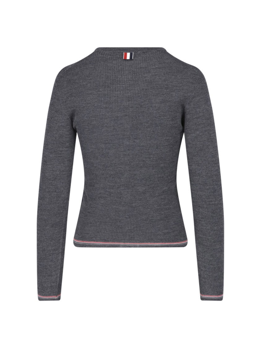 Thom Browne Ribbed Striped Wool Cardigan