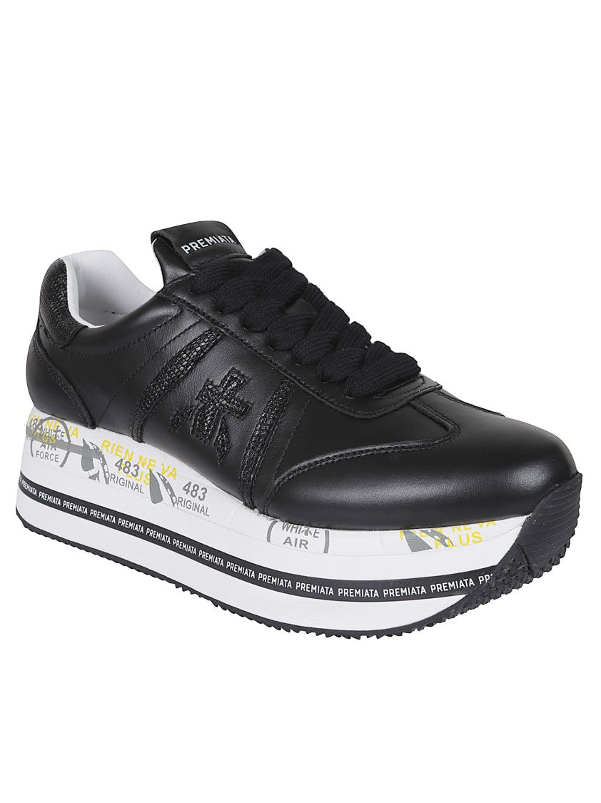 Premiata Maxi Sole Sneakers With Embossed Reptile-Effect Logo
