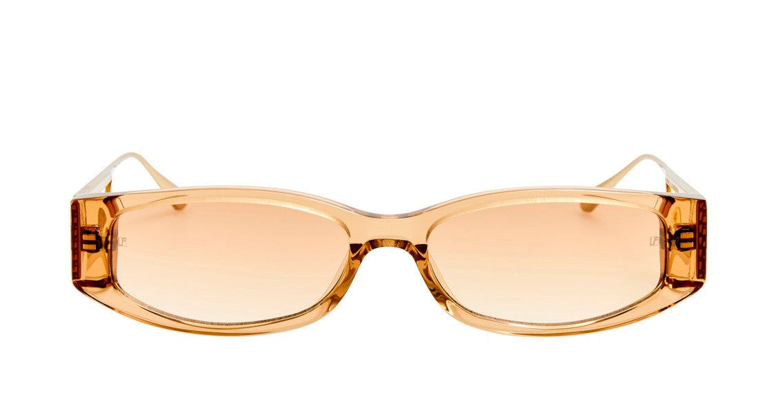 Linda Farrow Lfl Oversized Square Sunglasses With Geometric Titanium Temples