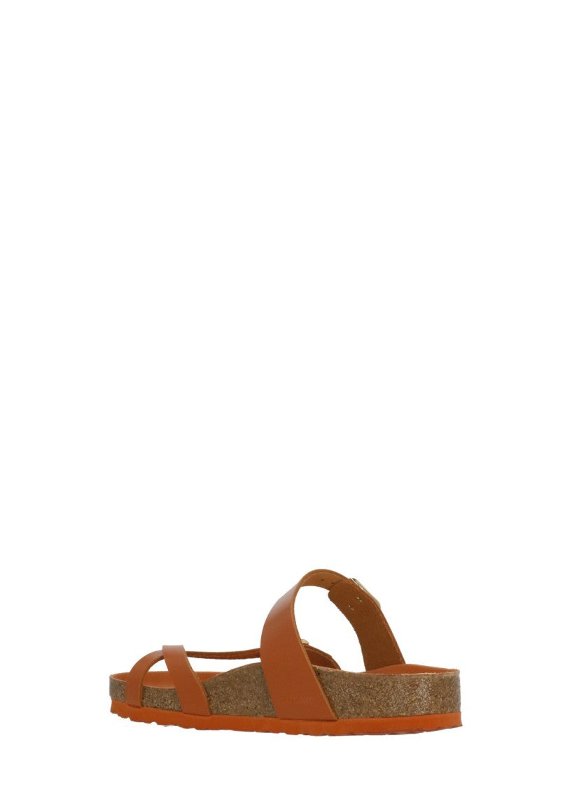 Birkenstock Orange Mayari Buckle Leather Sandals