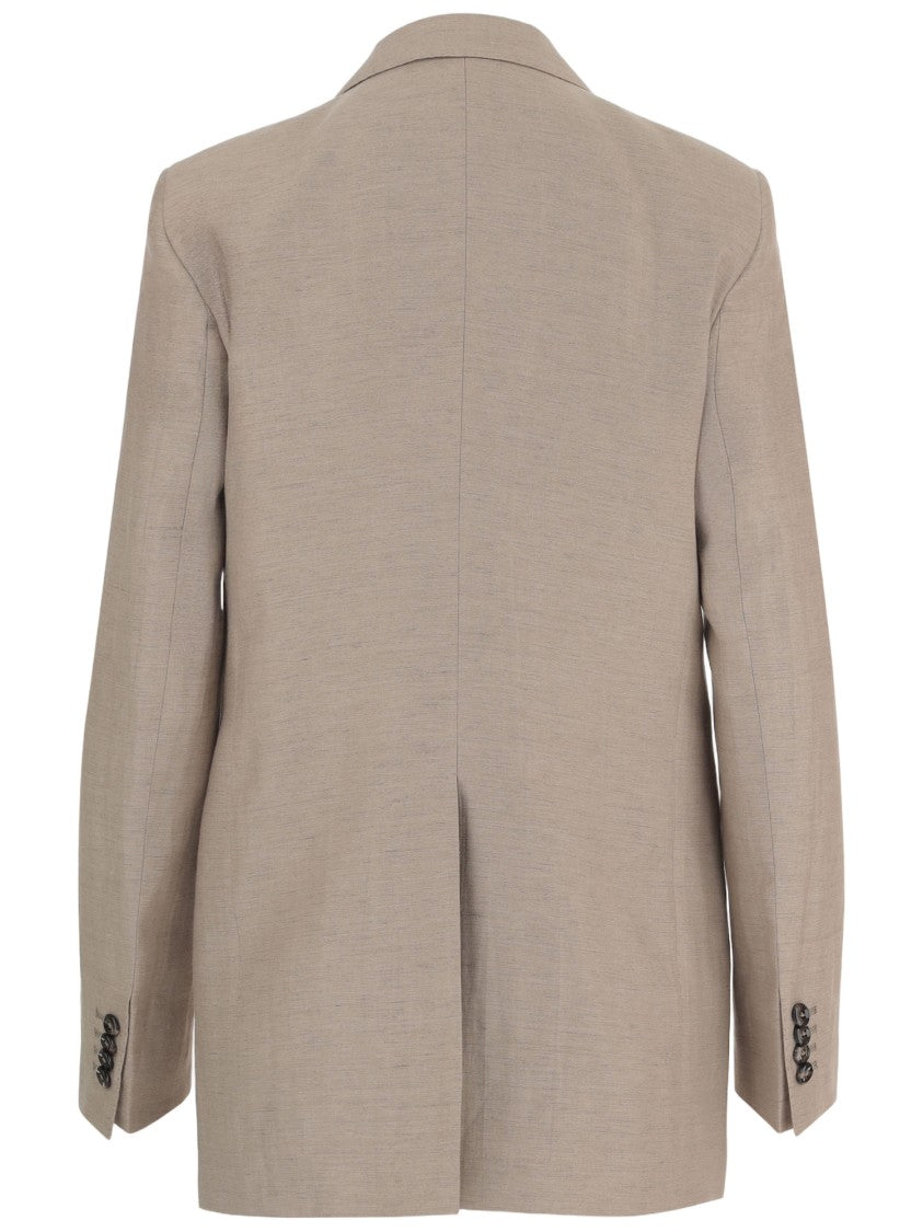 Tagliatore Linen And Cotton Blend Jacket With Lapel Collar