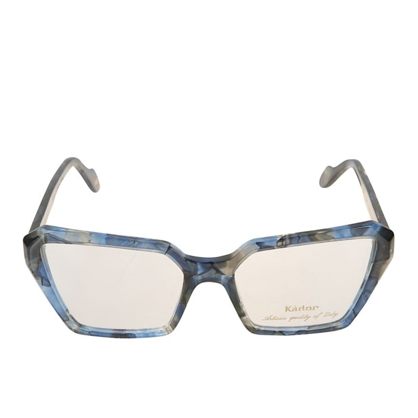 Kador Kamila Light Geometric Frame Eyeglasses With Marbled Blue Finish