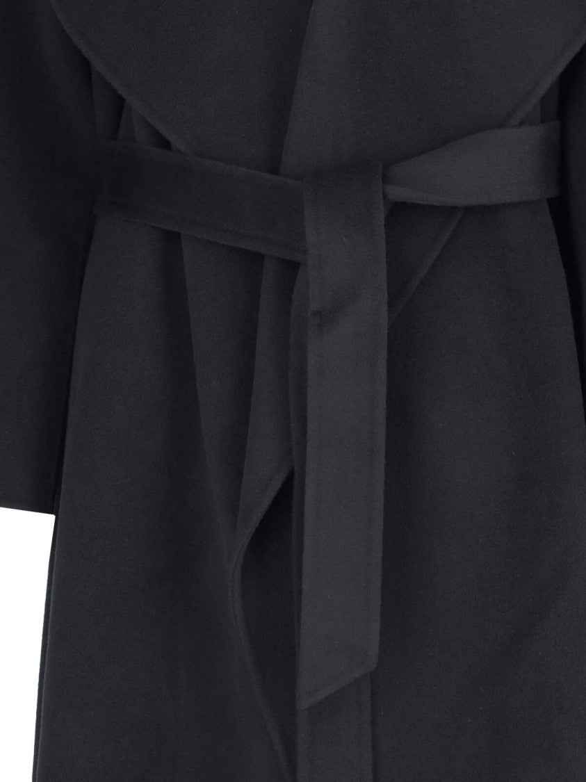 Ivy & Oak Carrie Rose Black Wool Coat With Draped Collar