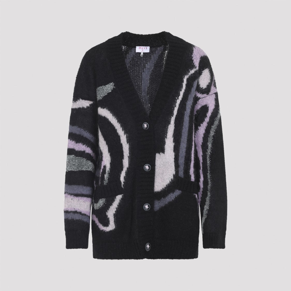Pucci Mohair Blend Cardigan With Abstract Patterns