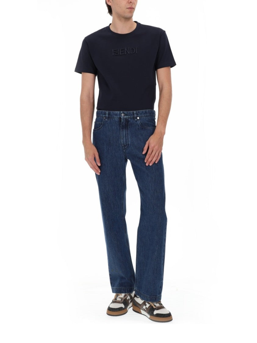 Fendi Indigo Wash Straight-Leg Cotton Jeans