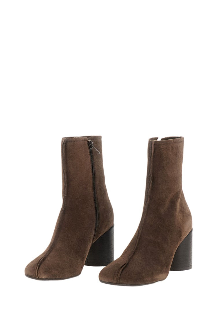 Mm6 By Maison Margiela Brown Nappa Leather Topstitching Boots