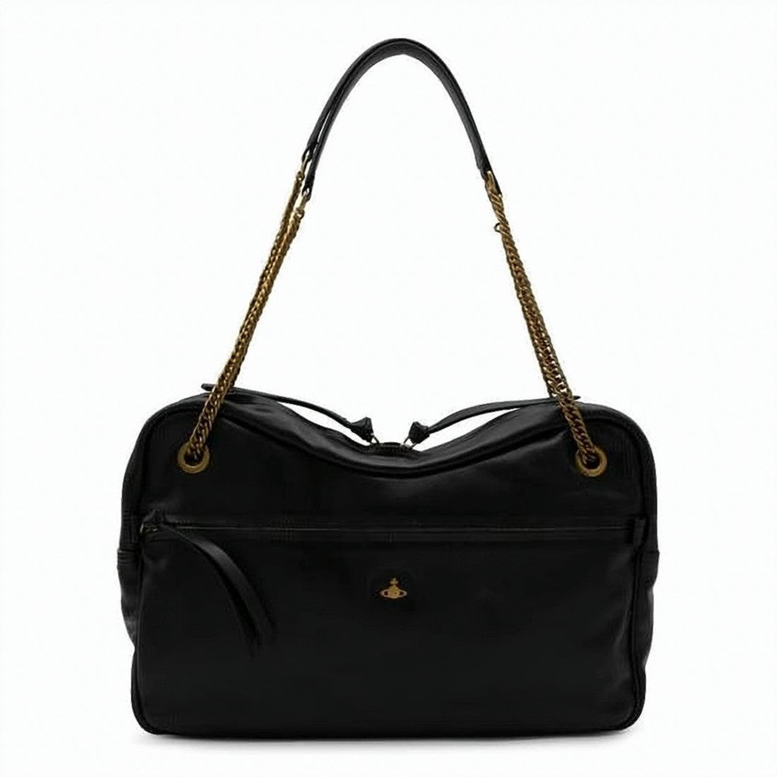 Vivienne Westwood Smooth Leather Shoulder Bag With Gold Accents