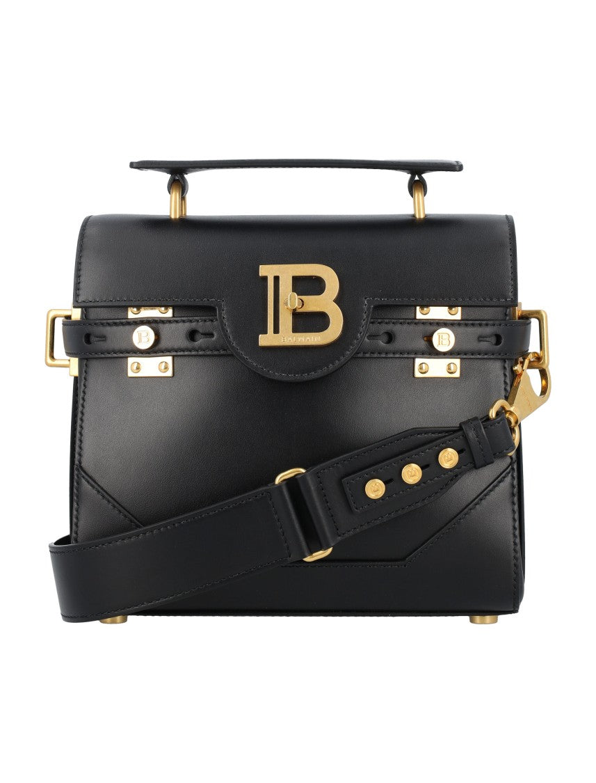 Balmain Bbuzz 23 Structured Black Leather Bbuzz 23 Handbag