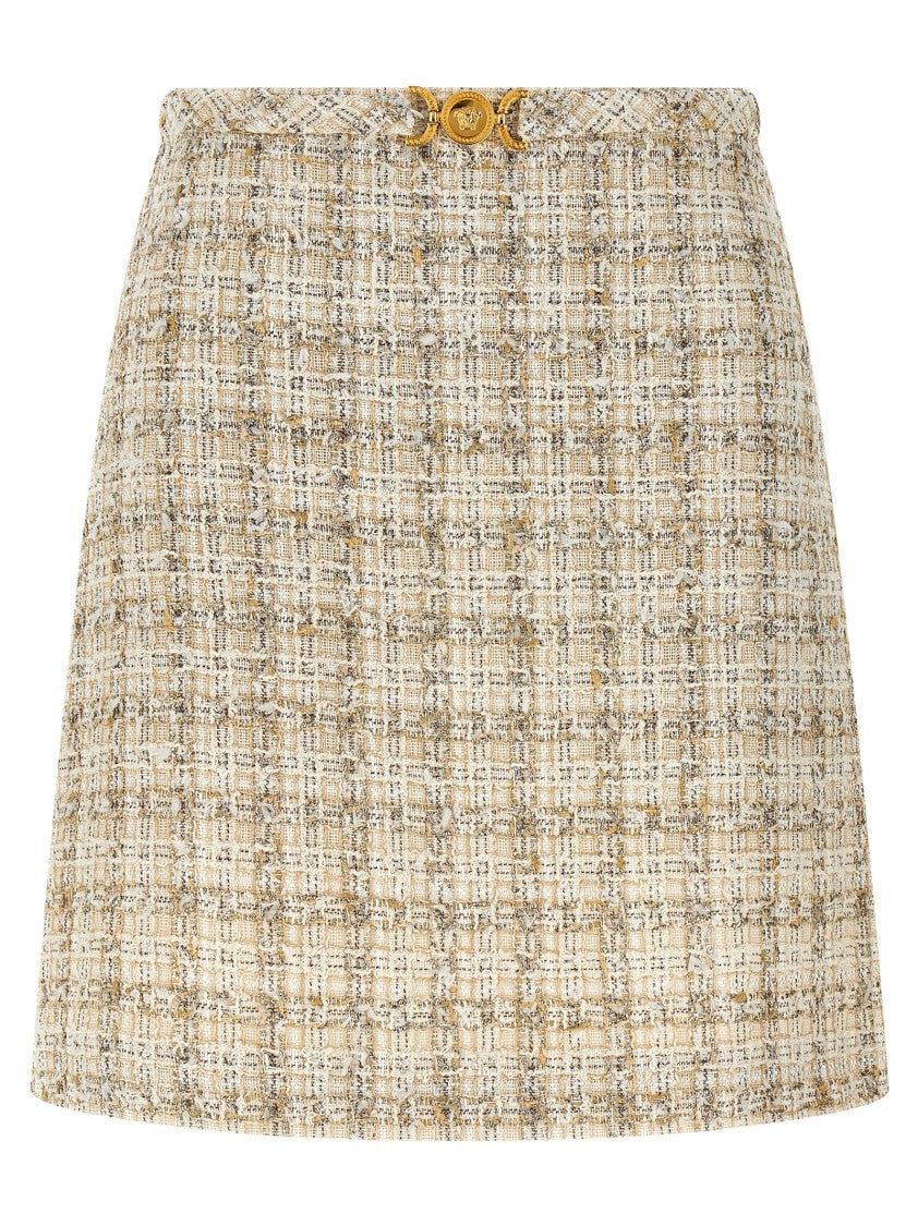 Versace Flared Mini Skirt In Tweed