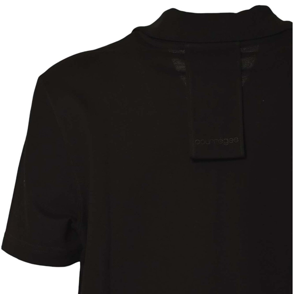 Courrèges Black Cotton Ac Piqué Polo Shirt