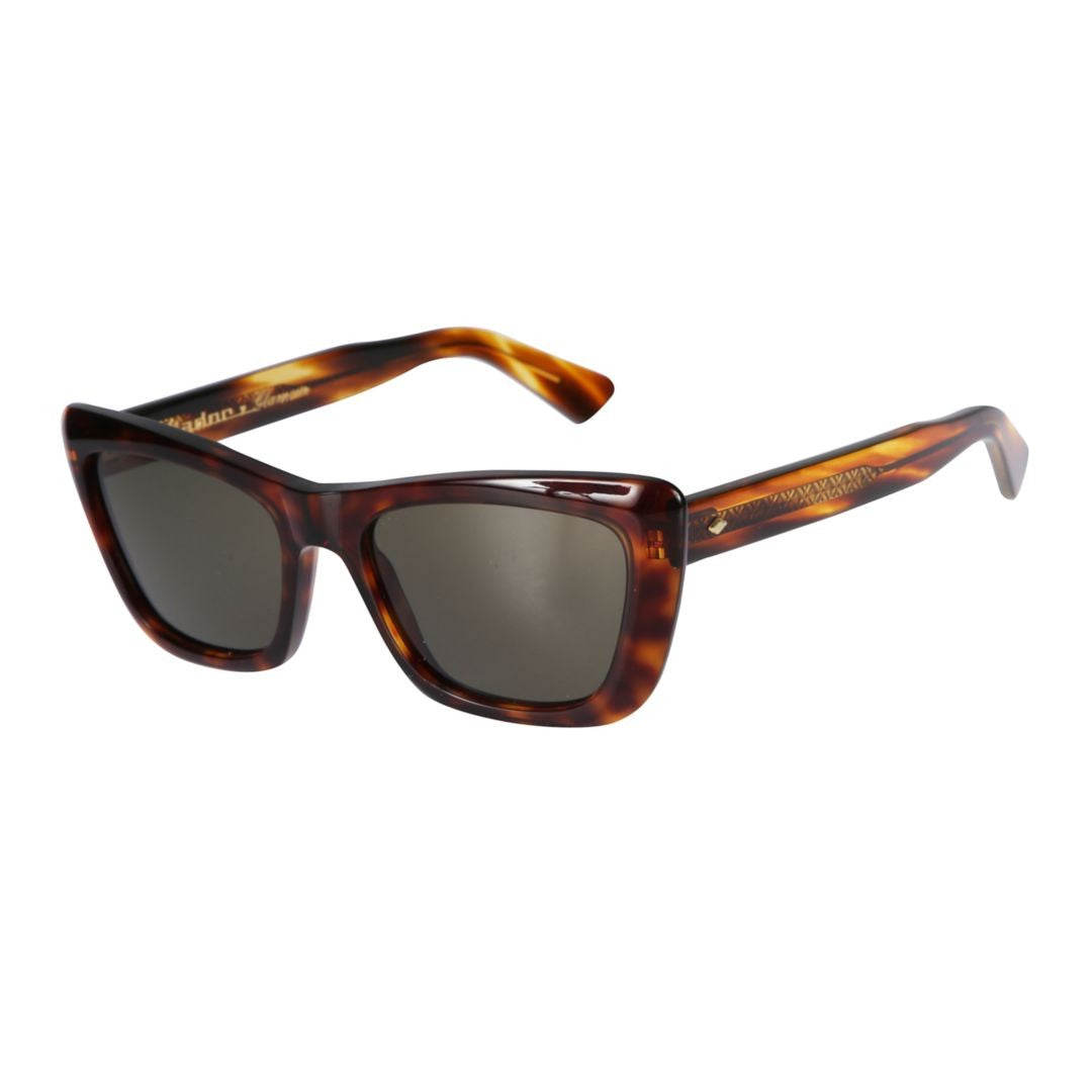Kador Lolita/K-S Bold Rectangular Tortoiseshell Sunglasses With Curved Arms