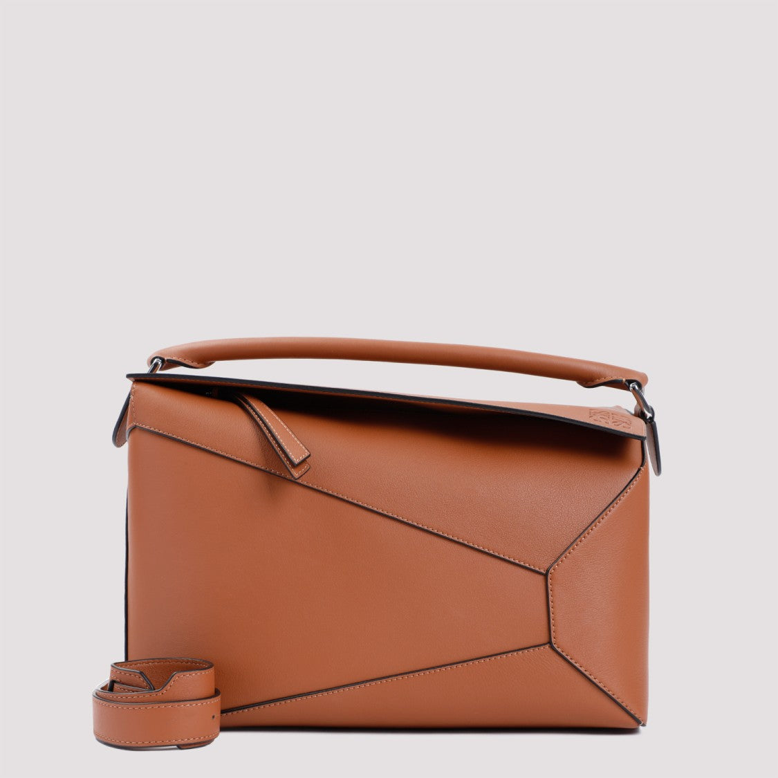 Loewe Geometric Brown Calfskin Puzzle Edge Shoulder Bag