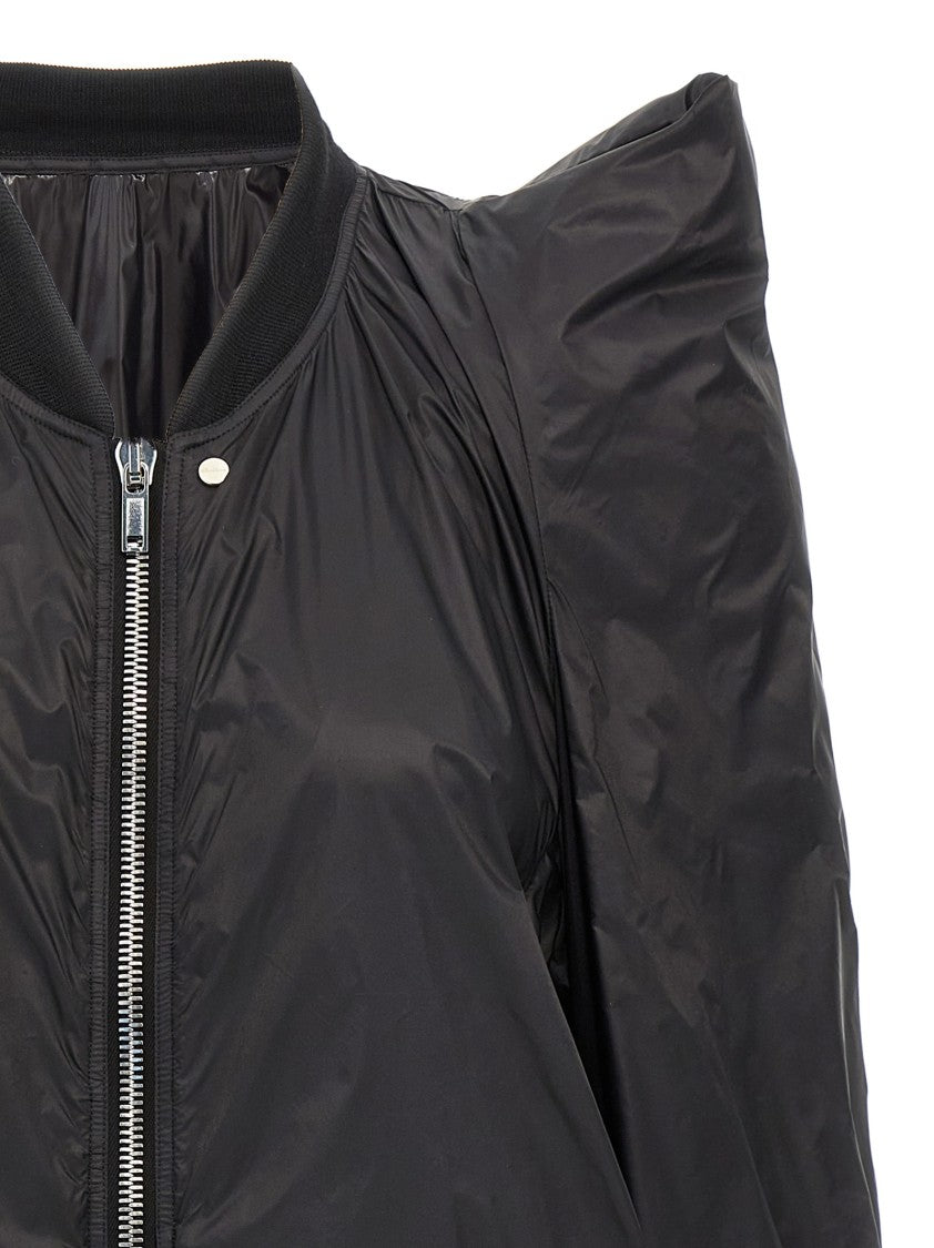 Rick Owens Lightweight Nylon Jacket With Ribbed Knit Details