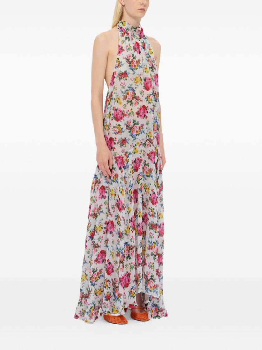 Msgm Floral Print Maxi Dress