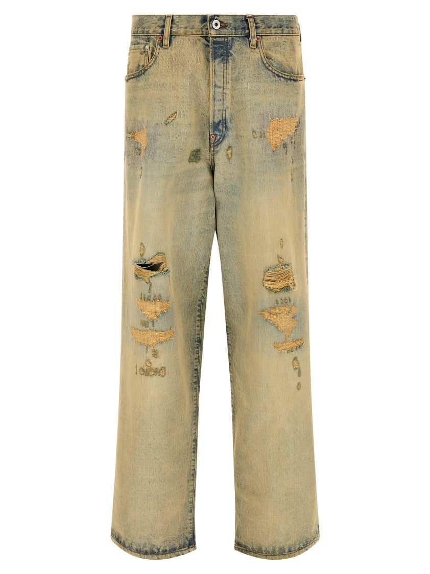 Kenzo Kuroki Distressed Wide Leg Jeans