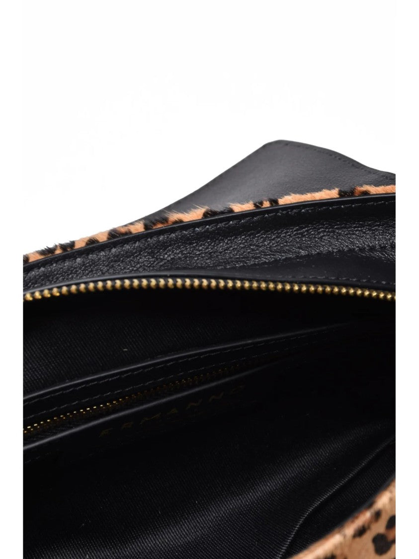 Ermanno Firenze Alicia Cavallino Shoulder Bag With Leopard Pony Print