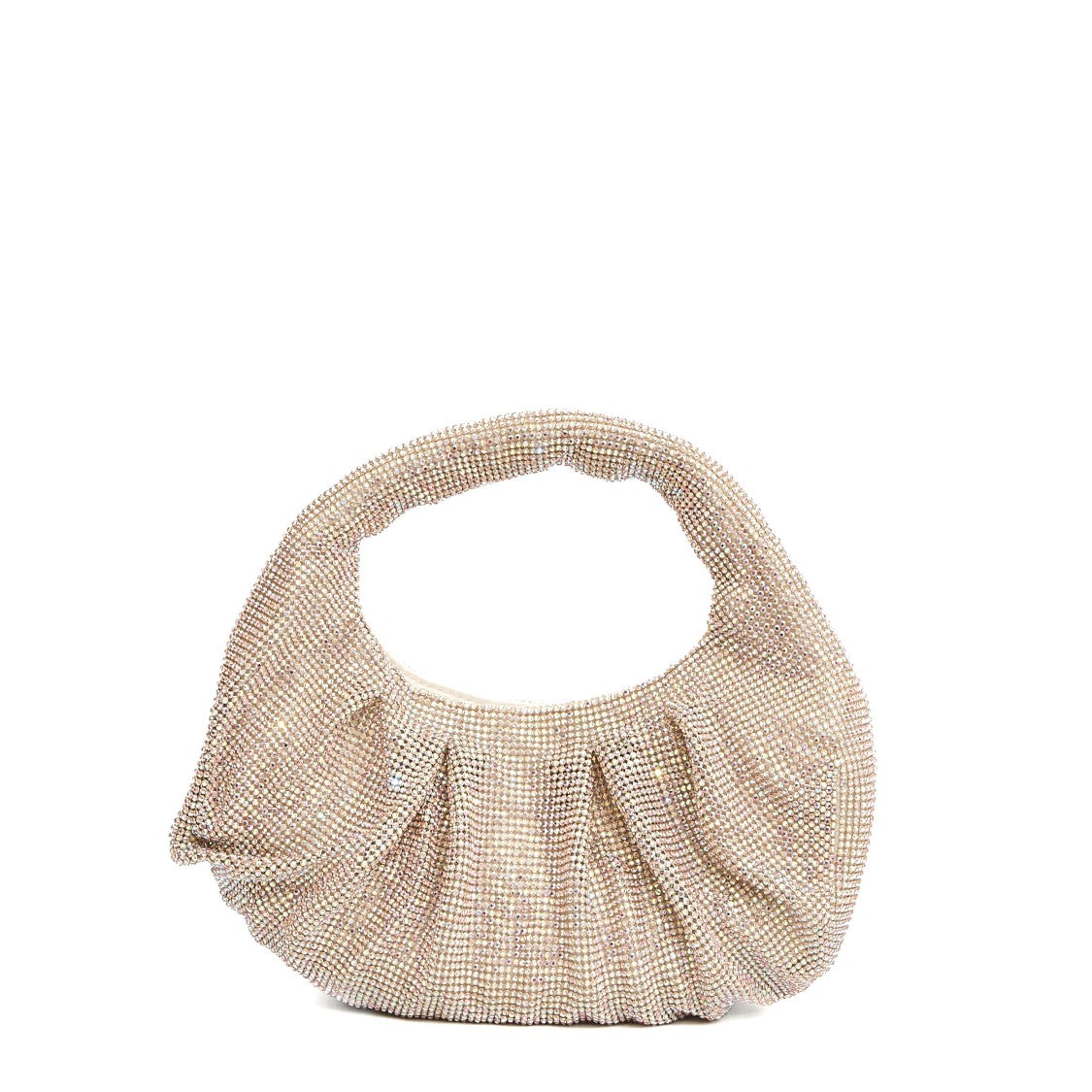 Twentyfourhaitch Crescent-Shaped Handbag With Radiant Rhinestones